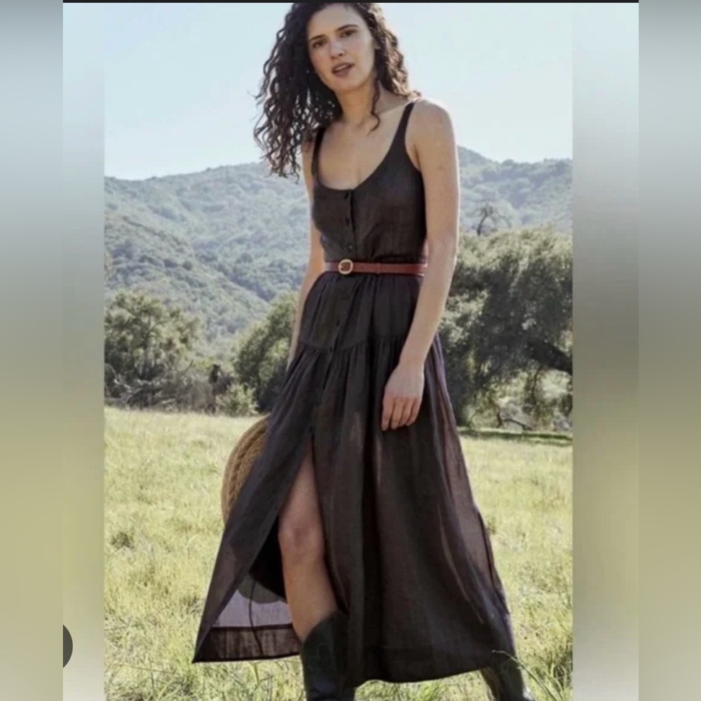 Doen Avalon Ramie Black Maxi Dress